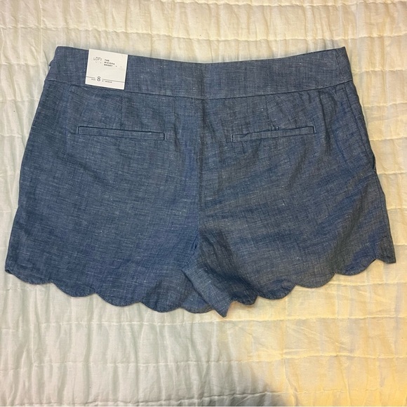 NWT Ann Taylor Loft Chambray Rivera Scalloped 4 Inch Inseam Shorts Size 8 - Picture 8 of 13